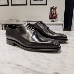 Classic Black Leather Oxfords